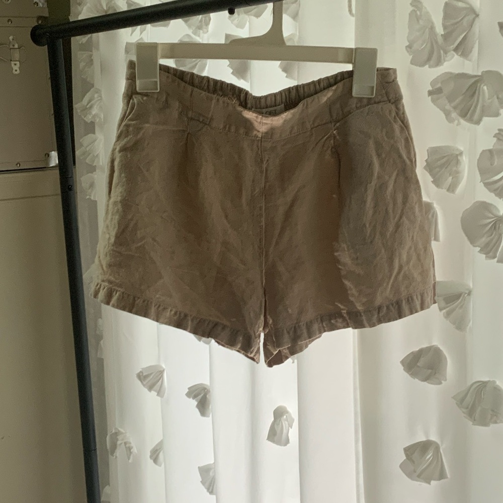 LOFT High Waist Tan Shorts